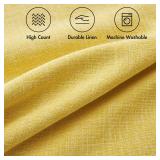 MIULEE Pack of 2 Decorative Linen Burlap Pillow Cover Square Solid Spring Throw Cushion Case for Sofa Car Couch 18x18 Inch Yellow