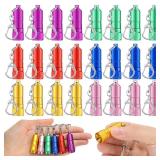 Treela 24 Pcs Small LED Keychain Flashlights Bright Flashlights for Kids Tiny Mini Handheld Waterproof Flashlight Key Ring Light Batteries Included for Nurse, EDC, Party Favors, Camping, Emergency