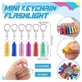 Treela 24 Pcs Small LED Keychain Flashlights Bright Flashlights for Kids Tiny Mini Handheld Waterproof Flashlight Key Ring Light Batteries Included for Nurse, EDC, Party Favors, Camping, Emergency