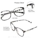 VisionGlobal Blue Light Blocking Glasses for Women/Men, Anti Eyestrain, Computer Reading, TV Glasses, Stylish Square Frame, Anti Glare(Leopard,+2.00 Magnification)