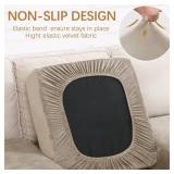 hyha Velvet Couch Cushion Covers, Soft Sofa/Couch Seat Cushion Covers for sectional Sofa, Magic Sofa Covers Washable, Couch Sofa Covers for 3 Cushion Couch(3 Cushion Sofa, Taupe)