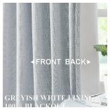 Vision Home Blue Fog Pinch Pleated Full Blackout Curtains Linen Blended Room Darkening Window Curtains 108 inch for Living Room Bedroom Thermal Insulated Pinch Pleat Drapes with Hooks 40 Wx108 Lx2