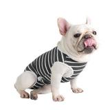 Due Felice Dog Diapers Period Suit for Female Dog Sanitary Panties in Heat Male Doggy Diapers Cover Dog Onesie to Keep Diaper On Fit for Small Medium Dogs Gray Stripe/Medium