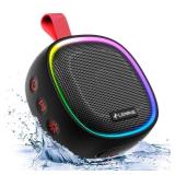 Updated Shower Speaker, IPX7 Waterproof Portable Bluetooth Speakers with Stereo Pairing, Wireless for Bike Kayak Pool Beach Outdoor