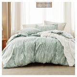 Bedsure Queen Comforter Set   Sage Green Comforter, Cute Floral Bedding Comforter Sets, 3 Pieces, 1 Soft Reversible Botanical Flowers Comforter and 2 Pillow Shams