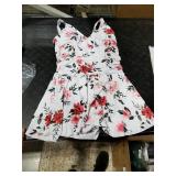 Yonique One Piece Swimsuits for Women Modest Tummy Control Swimdress Vintage Bathing Suits Skirt Swimwear White Floral L