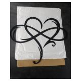 Infinity Heart Wall Decor Unique Infinity Heart Metal Art Wall Decor 11.4x13.7 inch Love Sign Steel Wall Plaques Bedroom Ornaments for Home Wedding Decor Room Living Room Decoration (style1: black