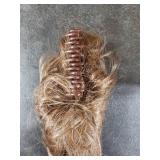 CJL HAIR Claw Clip Short Ponytail Hair Extensions Bendable Metals Messy Bun Hair piece Wavy Curly Fake Hairpieces (Medium Brown, Wavy)