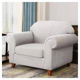 CHUN YI Stretch Couch Cushion Covers, RV Seat Cushion Covers, Individual Sofa Cushion Covers, Soft Chair Sofa Seat Cushion Slipcover with Elastic Bottom Jacquard Fabric (Small, Cream White)