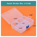 BangQiao 3 Pack Plastic Removable Divider Box and Storage Case for Small Parts, Hardware and Craft, 6 Grids, Clear