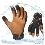 Vgo... 1-Pair -4â or above 3M Thinsulate C100 Winter Warm Waterproof Light Duty Mechanic Glove, High Dexterity, Anti-abrasion, Rigger Glove (Size M, Brown, GA9603FW)