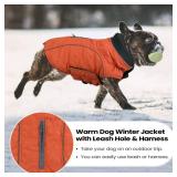 MIGOHI Dog Jacket for Winter, Windproof Dog Coat with Reflective Trims for Cold Weather, Warm Dog Winter Coats Padded Dog Puffer Jackets for Small Medium Large Dogs, Orange L