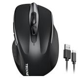 TECKNET Wireless Mouse Rechargeable, 2.4G USB-A Silent Mouse, Quiet Click, 6 Adjustable 4800 DPI, Cordless Computer Mouse, Ergonomic Mouse for Laptop, 6 Buttons Mouse for Chromebook, Ergo Grip - Black