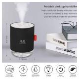 Portable Mini Humidifier, 500ml Small Cool Mist Humidifier, USB Personal Desktop Humidifier for Baby Bedroom Travel Office Home, Auto Shut-Off, 2 Mist Modes, Super Quiet (Black)