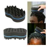 Unisex Double Sided Barber Sponge Hair Brush for Afro Twists Curls Waves Braids