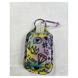 Hand Sanitizer Bottle Holder Keyring (Rainbow Design)