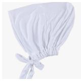 Under Scarf Hijab Cap with Tie-Back Closure Jersey Hijab Inner Caps with Rope Hijab Bonnet for Muslim Women (White)