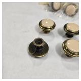 Set of 6 Antique Bronze Glossy Tan Front Drawer Knob Pulls