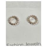 Pearl Simple Circle Earrings