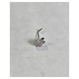 Pierced Owl 20GA 316L Stainless Steel CZ Crystal Paved Pot Leaf Top L-Bend Nose Stud