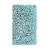 Knightsbridge Chenille Shaggy Bath Rug, One Size, Blue