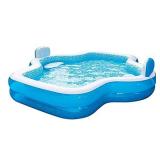 Members Mark Elegant Family Pool 10 Feet Long 2 Inflatable Seats with Backrests. New Version