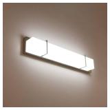 7Degobii LED Vanity Lights for Bathroom 4000K Modern Chrome Bathroom Lighting Fixtures Over Mirror Wall Light Glass Sconce Lamps 25.2" Long Bar 18W 1600lm - Retail: $76.82