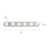 Kichler 36" Round Bath Bar Vanity Light in Brushed Nickel, 6-Light Traditional Bathroom Light, (36" L x 4.75" H), 5018NI