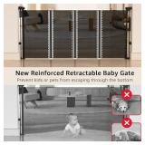 Retractable Baby Gates, Pet Gate with Cat Door - 33" Tall, Extends to 55" Wide Dog Gate for Stairs, Mesh Baby Gate with Door for Cats/Small Dogs, Easy Install for Doorways, Indoor &Outdoor