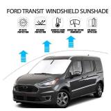 D-Lumina Windshield Sun Shade for 2015-2024 Fo-rd Transit Wagon XL Wagon XLT ï¼ Van XL Accessories, Front Window Sunshade Sun Visor Protector Block UV Rays Heat, Foldable 2 Layers 210T Material