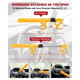 Tevlaphee Steering Wheel Lock - Heavy Duty Antitheft Device and Car Security Lock with Adjustable Locking and 3 Keys - Great Vehicle and Truck Deterrent (Yellow)