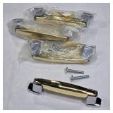 Set of 5 Vintage Chrome and Brass Drawer Handle Pulls