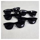 5 Pairs Bulk Buy Spaceman Cannabis UV 400 Solid Color Sunglasses - Black