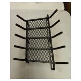 17" Fireplace Grate with Ember Retainer, Wood Stove Grate Rack, Heavy Duty Solid Steel 6-Bars Firewood Holder, Non-Assembly Fire Grate for Indoor Hearth Outdoor Firepit - Matt Black