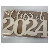 Class of 2024 Wooden Sign Graduation Party Decorations 2024 First Day of School Wood Cutout Sign 2024 Ornament Graduation Photo Booth Prop Wood Sign