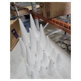 Bright Creations 16 Pack Foam Cones for Crafts, 5 Assorted Sizes for Trees, Holiday Decorations, Handmade Gnomes (White, 4,6,8,10,12")