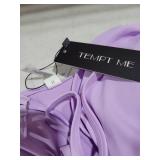 Tempt Me Women Purple Sexy Cutout One Piece Swimsuits Tummy Control High Waisted Halter Front Tie Knot Bathing Suit L