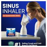 Vicks Sinus Inhaler - Personal Steam Inhaler for Sinus Relief, Allergies, Congestion, Cough & Colds, Facial Steamer and Face Humidifier, Soothes Nasal & Throat Passages, Use with VapoPads (1 Included)