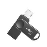 Orlian 64GB USB C Flash Drive, Dual Drive USB 3.0 and Type C Thumb Drive Up to 110MB/s Read Metal Waterproof Swivel Design Portable for PC Laptop Tablet Android Smartphone iPhone 15 and More, Black