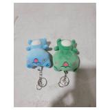 Anboor 2 Pack Small Stuffed Animals 4.3 Inch Frog Plush Animal Toy with Keychain Award Goodie Bag Fillers Animal Themed Party Favors Kindergarten Classroom for Students Stocking Stuffers Ideas