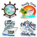 Hoteam 4 Pcs Large Cruise Door Decorations Magnetic Family Cruise Door Magnets Decor Waterproof Cruise Ship Anchor Life Preserver Ring Magnets Refrigerator Magnets for Cabin Stateroom