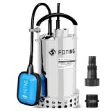 Full 304 Stainless Steel Sump Pump with Float Switch - 1HP, 4000GPH Automatic Submersible Water Pump for Fast Water Removal in Pools, Basements, Sewage, Hot Tubs Heater Flush Pit, ponds and Gardens - 