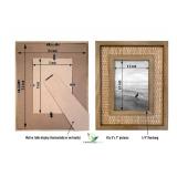 Fairwood Way Rattan and Wood Picture Frame | Coastal or Boho Picture Frame | Tabletop Stand and Wall Mount (for 5x7 Photos) | Single Display or Gallery Wall