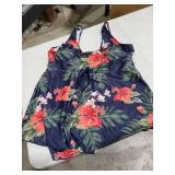 MARZXIN 2024 Tankini Swimsuits for Women Two Piece Bathing Suits Swimwear with Boyshorts Red Flower XL