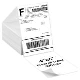 MaxGear 4" x 6" Direct Thermal Labels, 500 Labels, Fanfold Shipping Package Labels, Perforated White Mailing Labels, Commercial Grade, Permanent Adhesive, Compatible with Most Thermal Printers