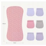 6 Pack Cotton Baby Burp Cloths Extra Absorbent Soft for Baby Boys and Girls