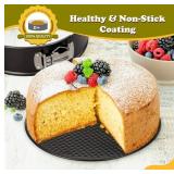 HIWARE 10 Inch Non-stick Springform Pan with Removable Bottom/Leakproof Cheesecake Pan with 50 Pcs Parchment Paper