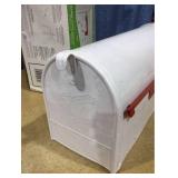 Gibraltar Mailboxes Elite Large Steel Post Mount Mailbox White.