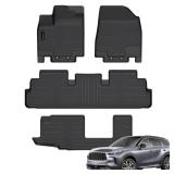 Auxko All Weather Floor Mats Fit for Nissan Pathfinder 2022 2023 7 Seat TPE Rubber Liners Set Nissan Pathfinder 2022 2023 Accessories All Season Guard Odorless Anti-Slip Floor Mats - Retail: $139.01