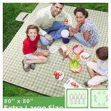 ZAZE Extra Large Picnic Outdoor Blanket, 80